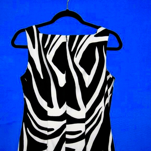 AGB Zebra Print Sleeveless Dress - Women's Size 6 - Black & White - Picture 5 of 6